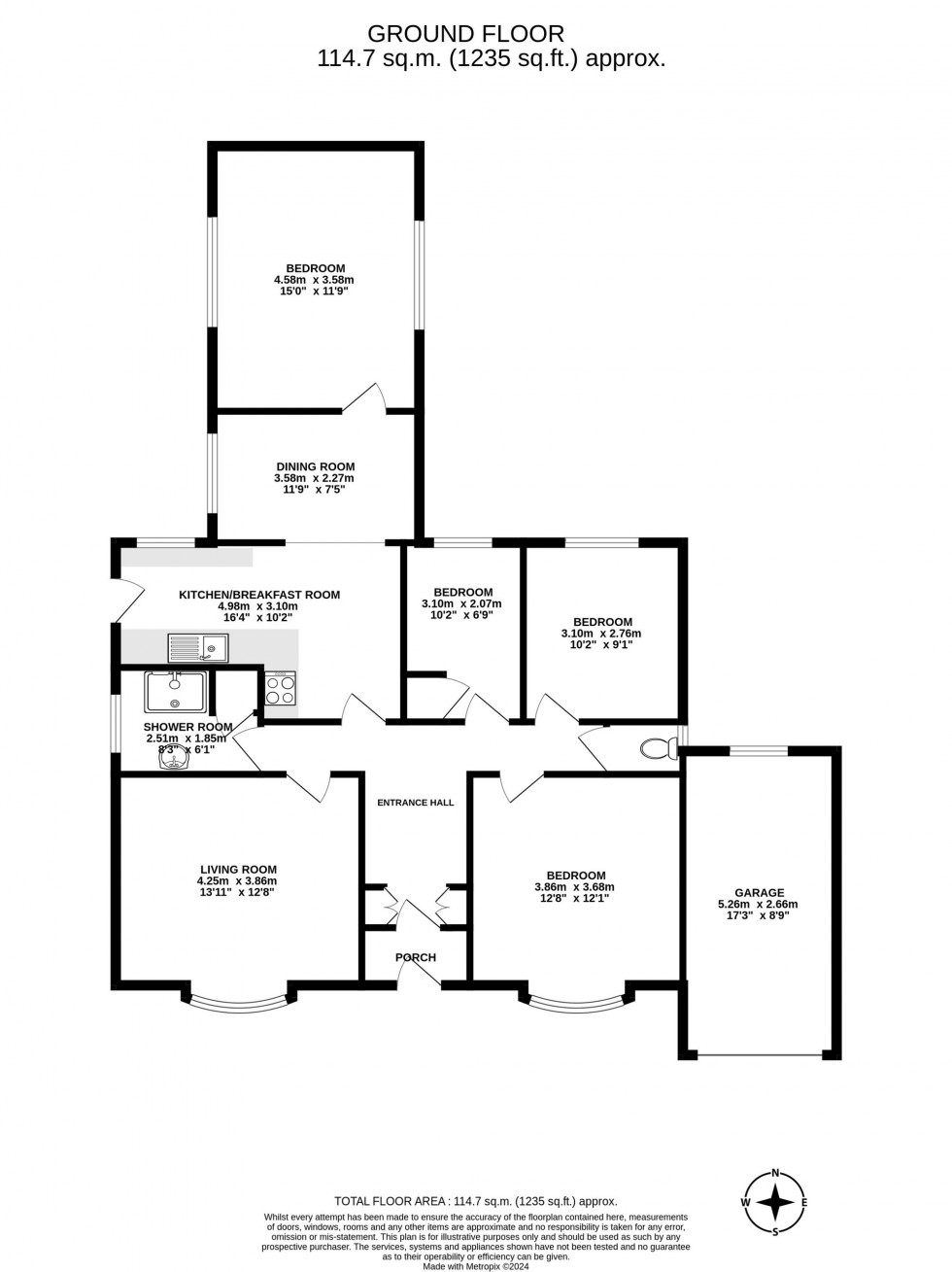 Floorplan for Chestnut Walk, Felcourt, RH19