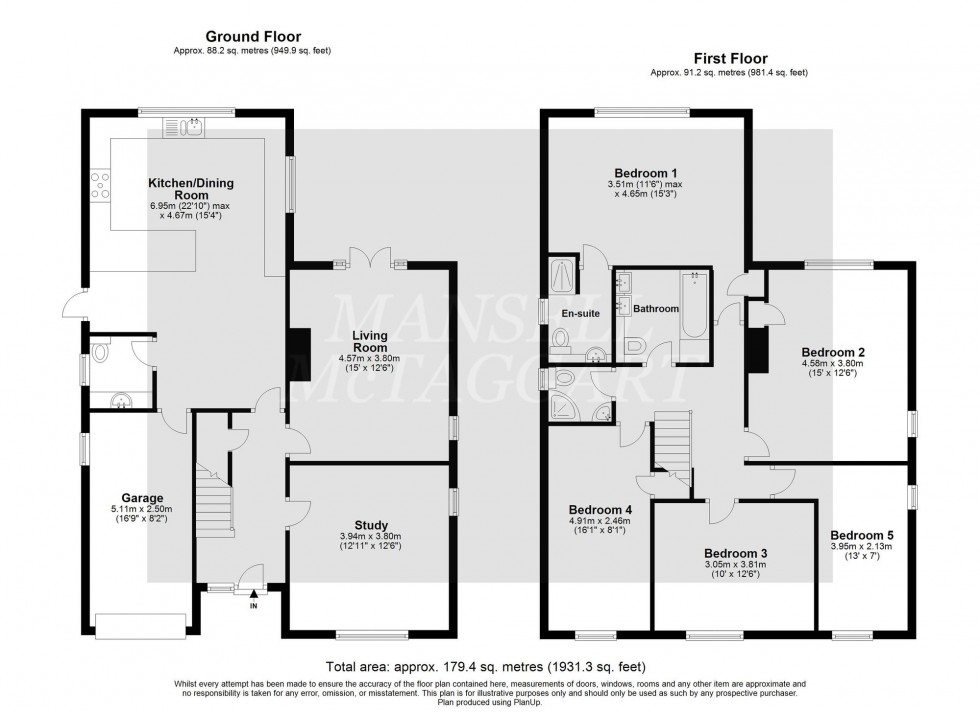 Floorplan for Elizabeth Crescent, East Grinstead, RH19