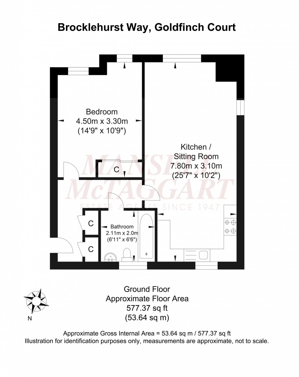 Floorplan for Brocklehurst Way, Goldfinch Court, RH6