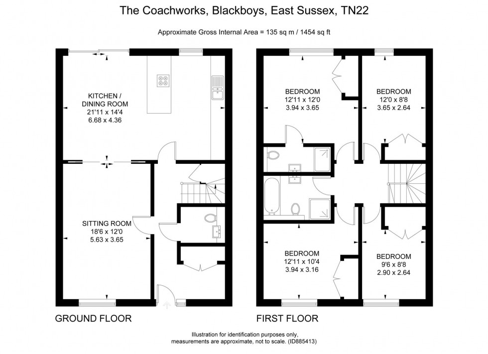 Floorplan for Lewes Road, Blackboys, TN22