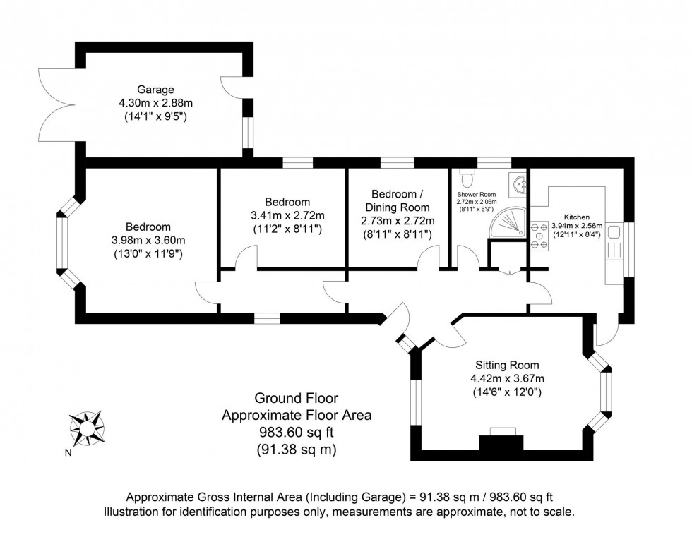 Floorplan for Highdown Road, Lewes, BN7