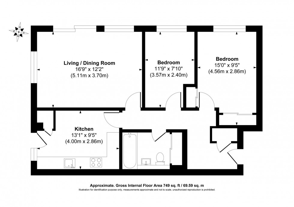 Floorplan for Great Heathmead, Stamford House Great Heathmead, RH16