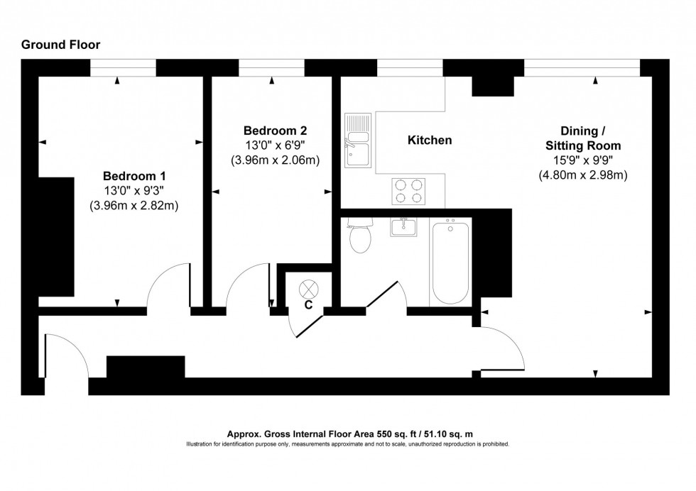 Floorplan for Chapelfields, Cuckfield, RH17