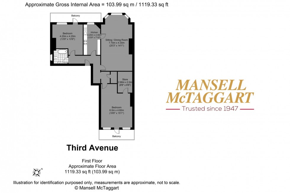 Floorplan for Third Avenue, Hove, BN3