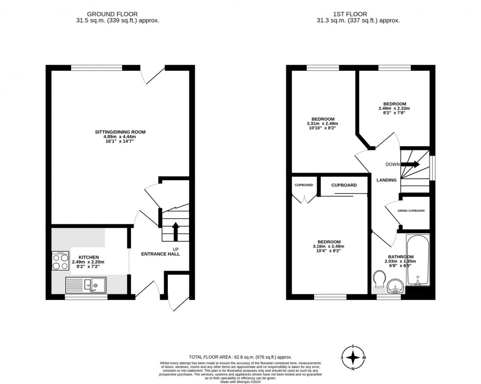 Floorplan for Clarence Court, Horley, RH6