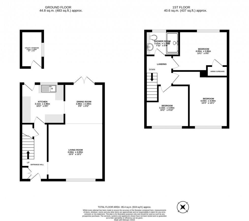 Floorplan for Tilers Way, Reigate, RH2