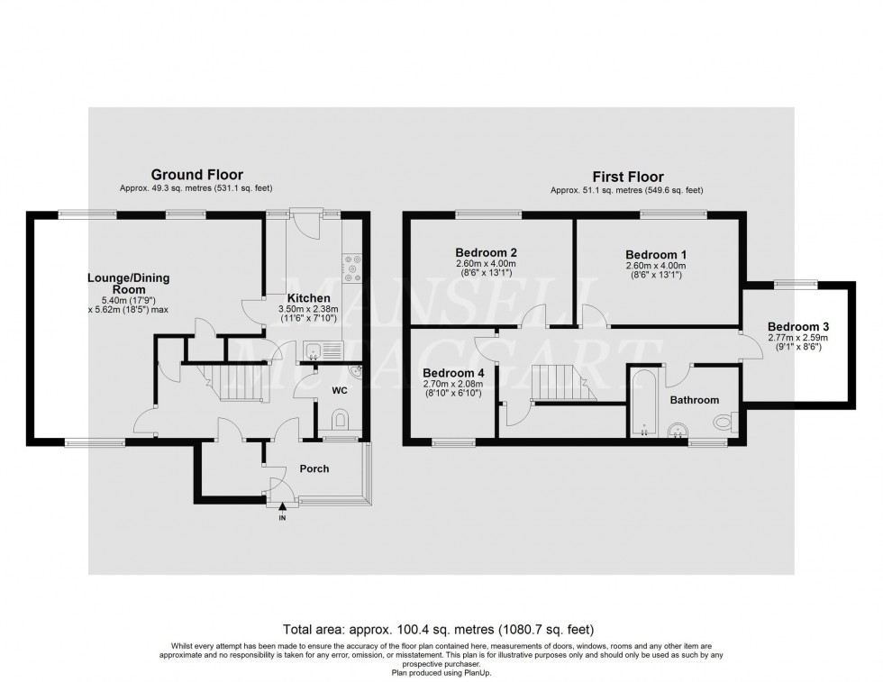 Floorplan for Dalton Close, Crawley, RH11