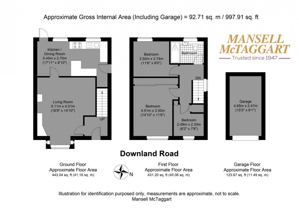 Floorplan for Downland Road, Upper Beeding, BN44