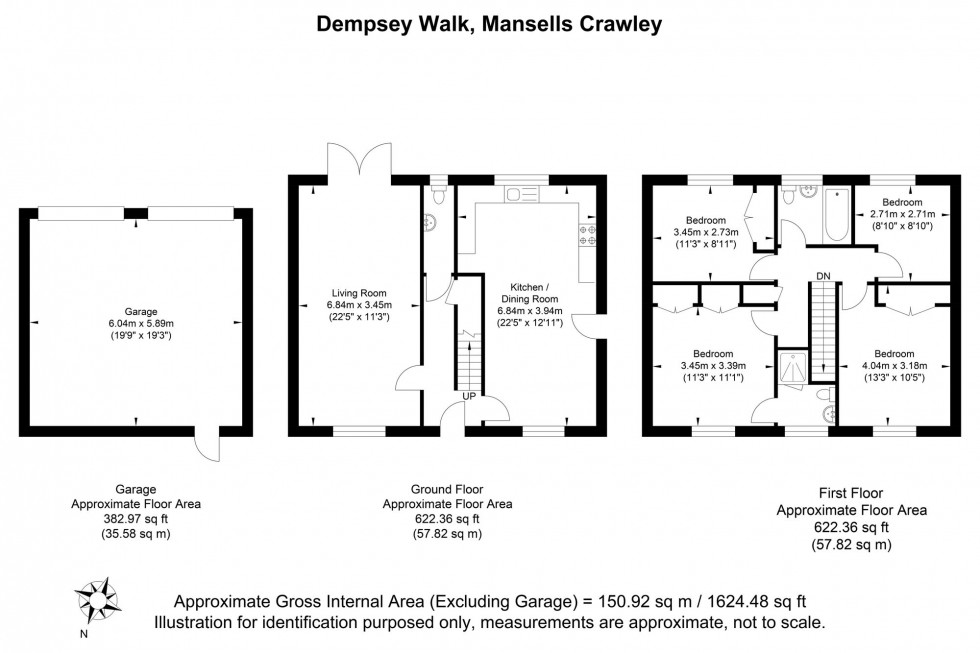 Floorplan for Dempsey Walk, Ifield, RH11