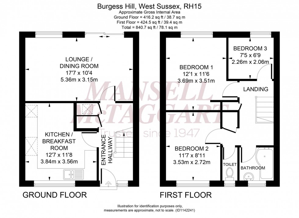 Floorplan for Maple Drive, Burgess Hill, RH15