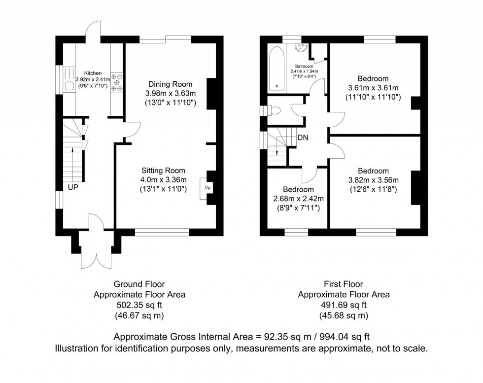 Floorplan for Hereward Way, Lewes, BN7