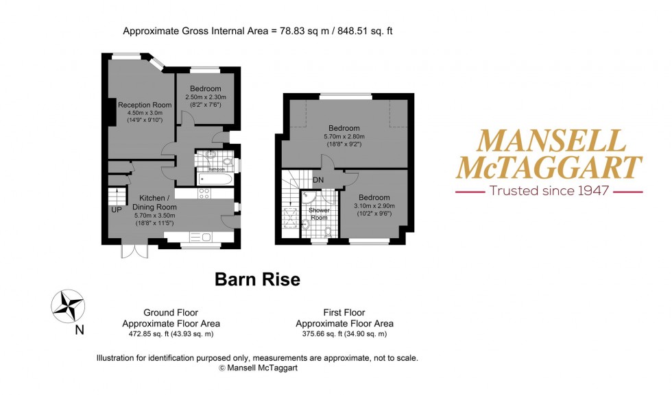 Floorplan for Barn Rise, Brighton, BN1